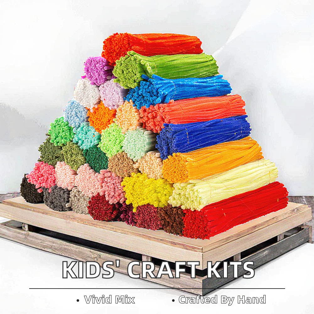 Educational Chenille Tinsel Stem Pipe Cleaners Creative Handmade Craft Kits Decorative Pipe Stems (30cm) BAINING Brand
