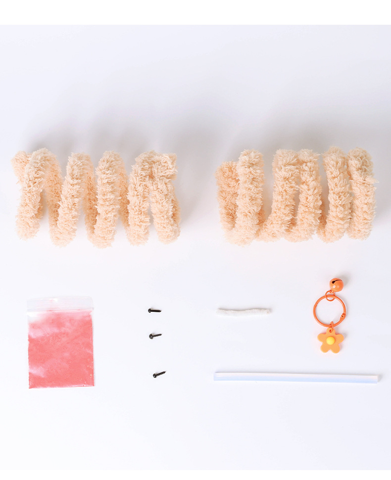 Exclusive New Handmade Cartoon Style DIY Soft Velvet Bear Pendant Set Educational Textile Fabric Crafts Kit Doll Twist Stick