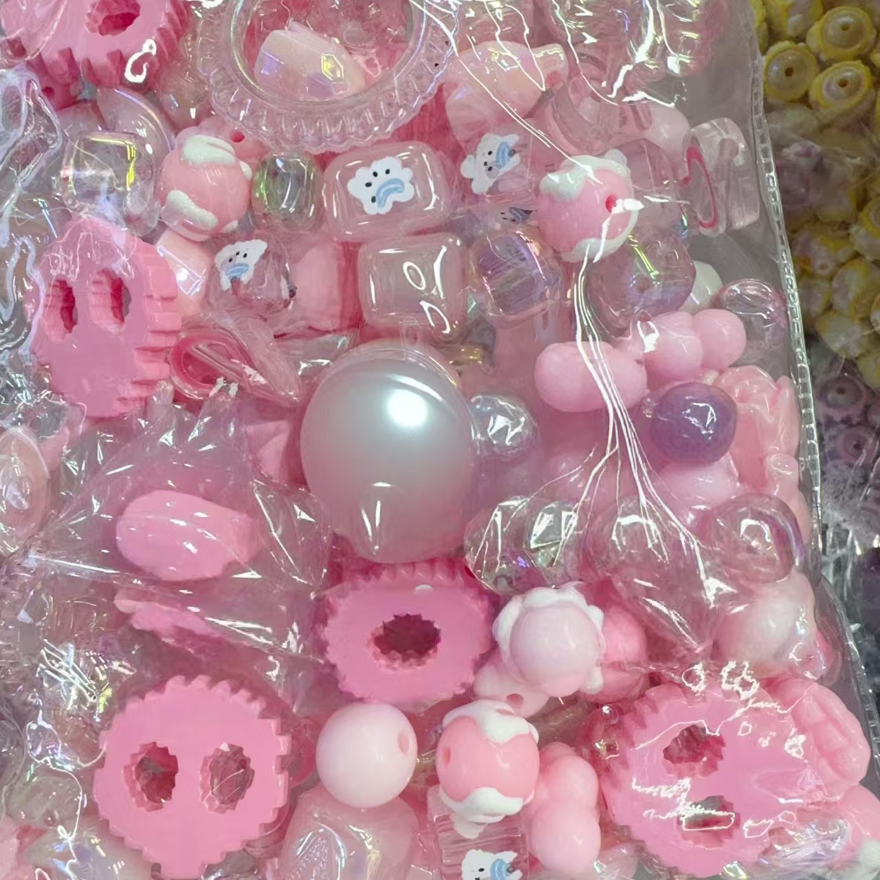 Acrylic Bead Craft Kit 500g Mixed Size &amp; Electroplated Beads for Jewelry Making Large Supply DIY Accessories for Teens &amp; Adults