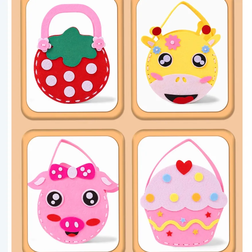 Sewing Bags Kit for Kids Felt Crafts for Kids Girls Sewing Kit Ages 6-8 Plus-DIY Kits for Kids