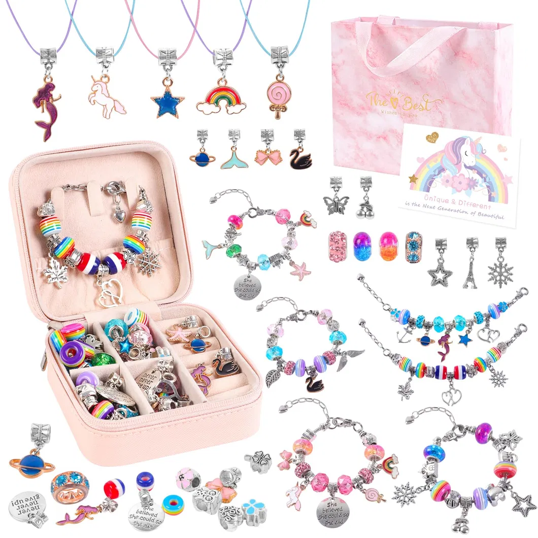 Charm Bracelet Making Kit for Girls Supplies Beads Friendship Bracelet Kit