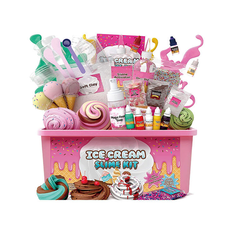 Ice Cream DIY Playdough Slime Charms Making Kits Eco Friendly Toy Set Custom Cake Chocolate Donuts for Kids Party Favors