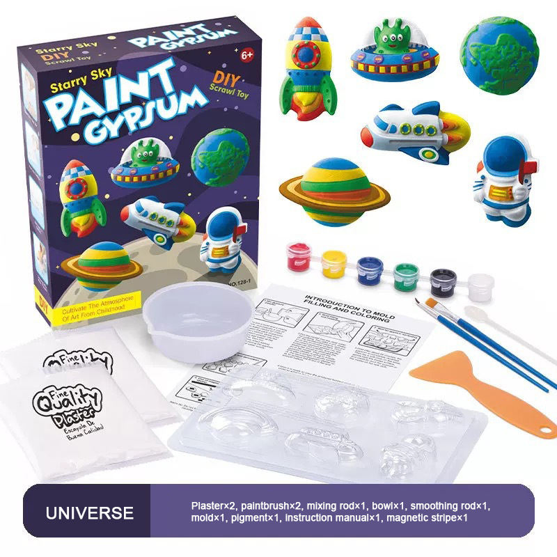 DIY Animals Plaster Style Painting Set Kids Art Drawing Craft Kit