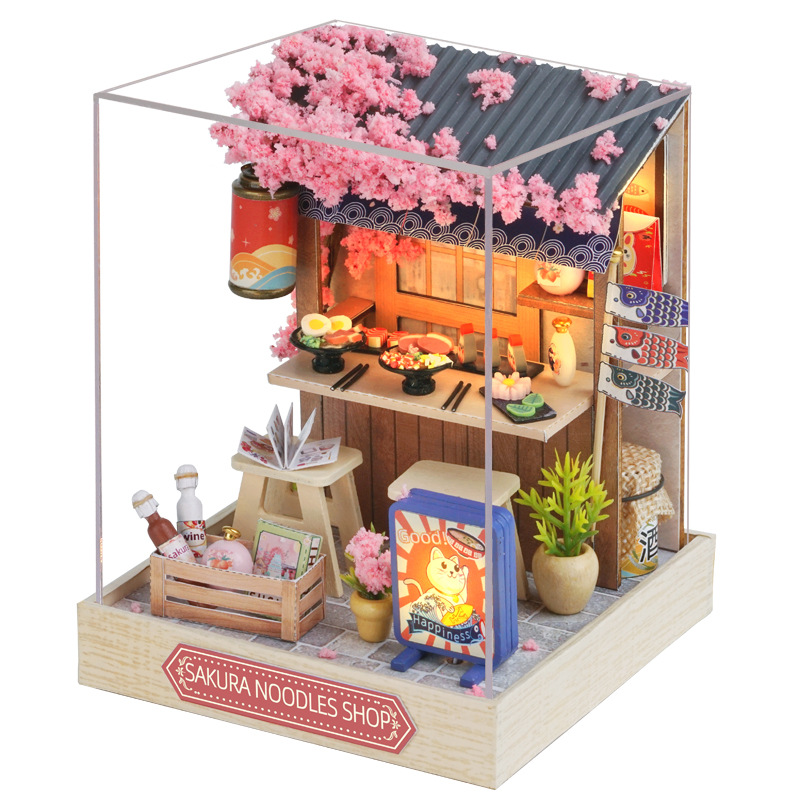 Charming Wooden Dollhouse DIY Kit-Snap Together Mini Cottage Creative Craft Activity Thoughtful Gift Idea for Women 51-100