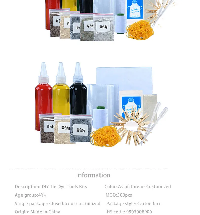 DIY Tie Dye Kit Tools Kits Crafts Kit for Children Tie-Dye Paint Kit
