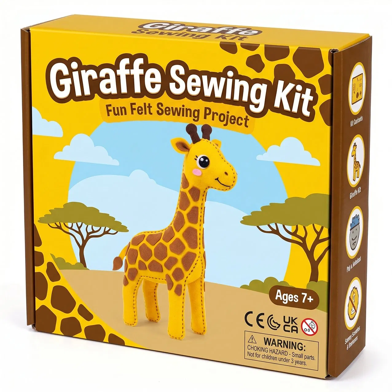 Kids DIY Giraffe Felt Sewing Kit Mini Portable Travel Craft Ages 7+
