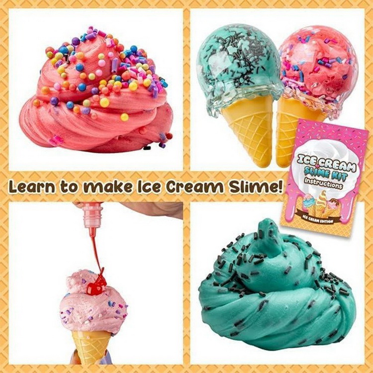 Handmade Puzzle Decompression Science Experiment DIY Ice Cream Slime Kit
