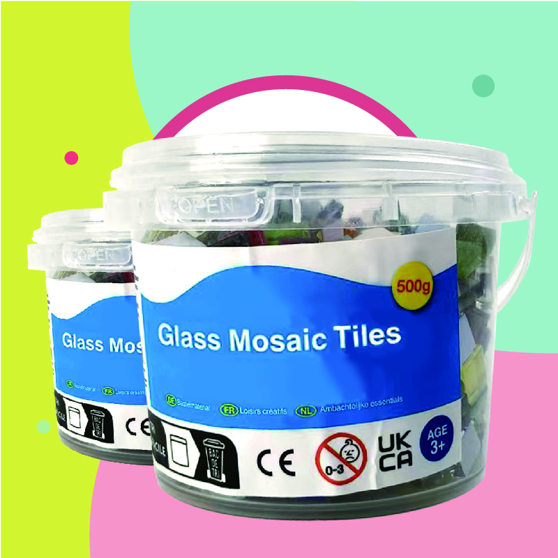 Diy Mosaic Coaster Kit With Glass Mosaic Tiles Bamboo Coaster Base diy Craft Mosaic Kits