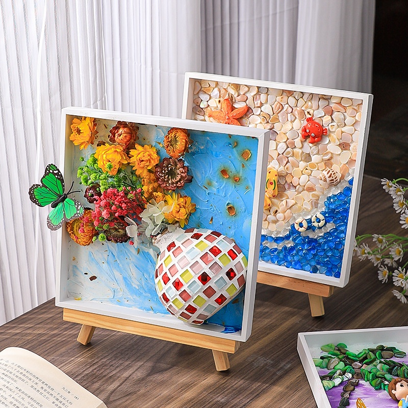 OEM 3D Mosaic Tray DIY Craft Kit - Stick-on Colorful Tiles, Creative Art Project for Kids, Wholesale Home Decor Activity