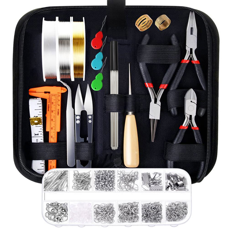 Jewelry Making Kit With Jewelry Tools Earplugs Ear Hook Material Package and Findings for Jewelry Repair and Beading