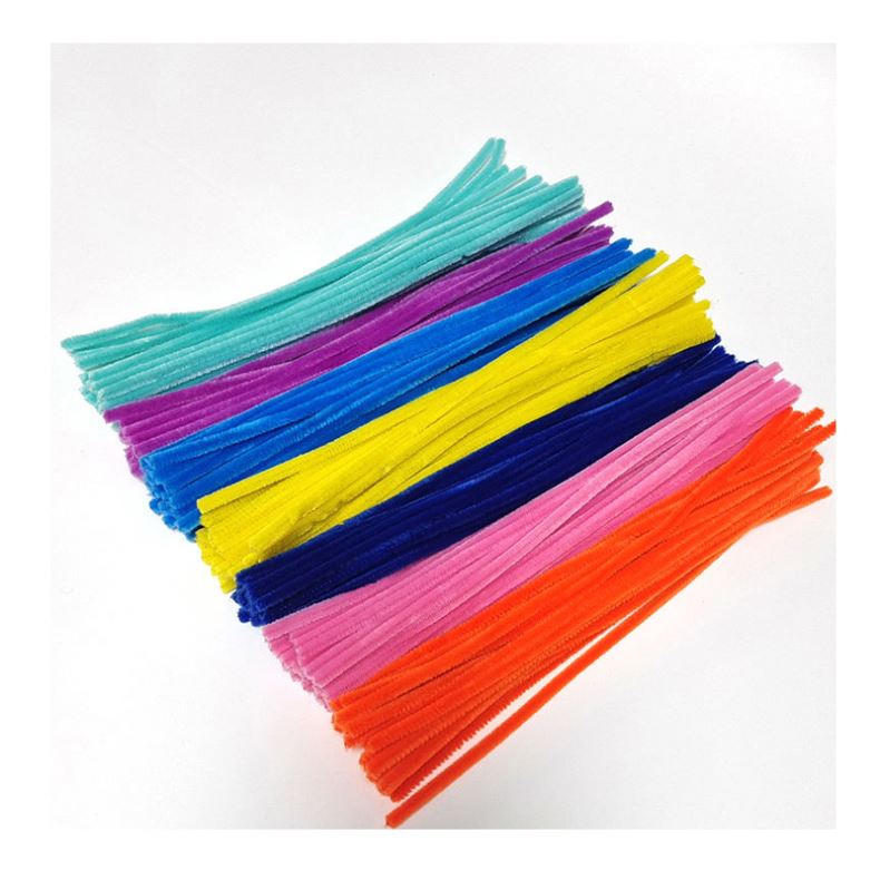 Customized Color Bright Color DIY Art Kit 8mm X 30cm High Quality Chenille Stem Fuzzy Wire Material Easy Use Creative