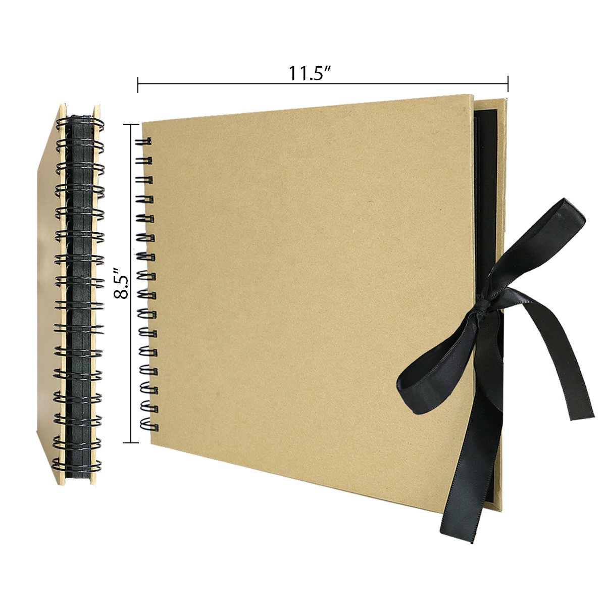Blank Black/Craft Scrapbook Album Kit, Customized DIY Photo Albums with Corners and 2pc Metallic Pens for Guest, Gifts