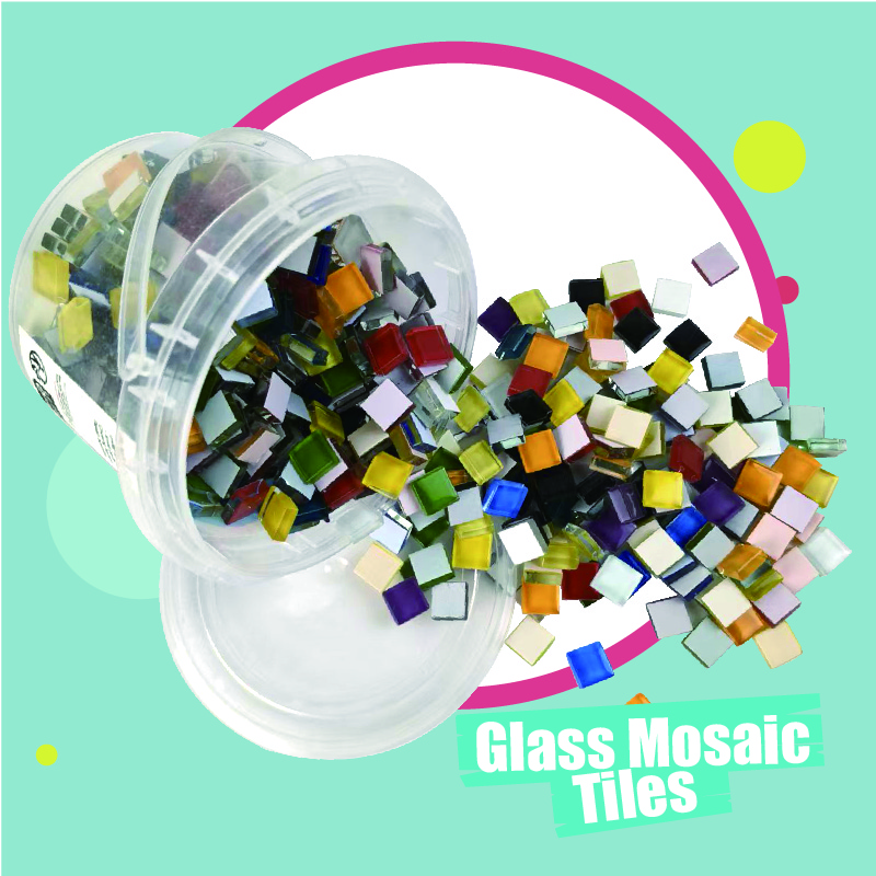Diy Mosaic Coaster Kit With Glass Mosaic Tiles Bamboo Coaster Base diy Craft Mosaic Kits