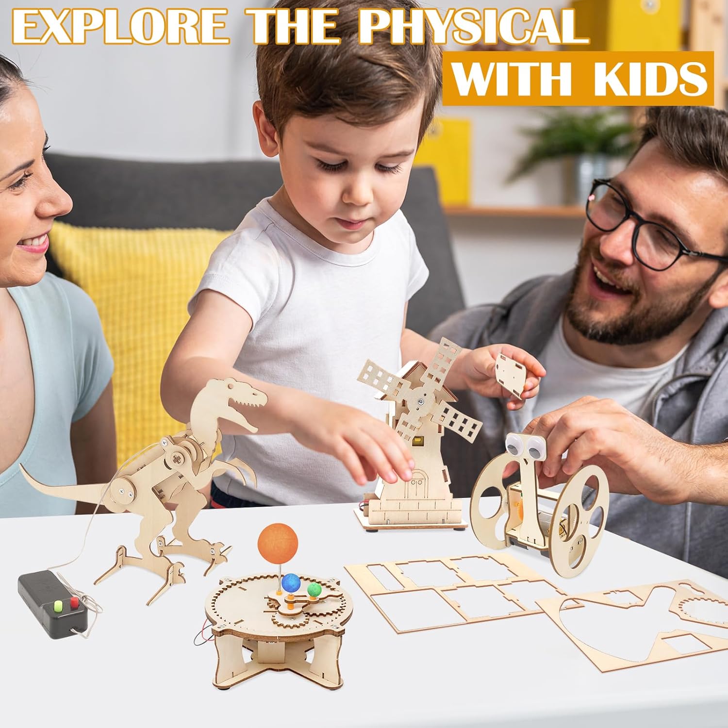 Science Kits for Kids 6PCS DIY Robot Construction Set STEM Experiment Kit 3D Wooden Toys for Boys Ages 8 to 14