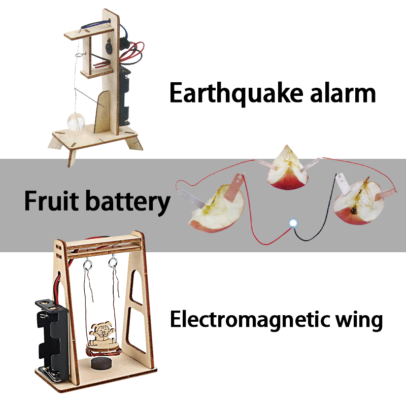 Wholesale Wooden Educational Toys 10 in 1 Electricity Experiment Diy Kit Stem Science Puzzle Toys for Kids