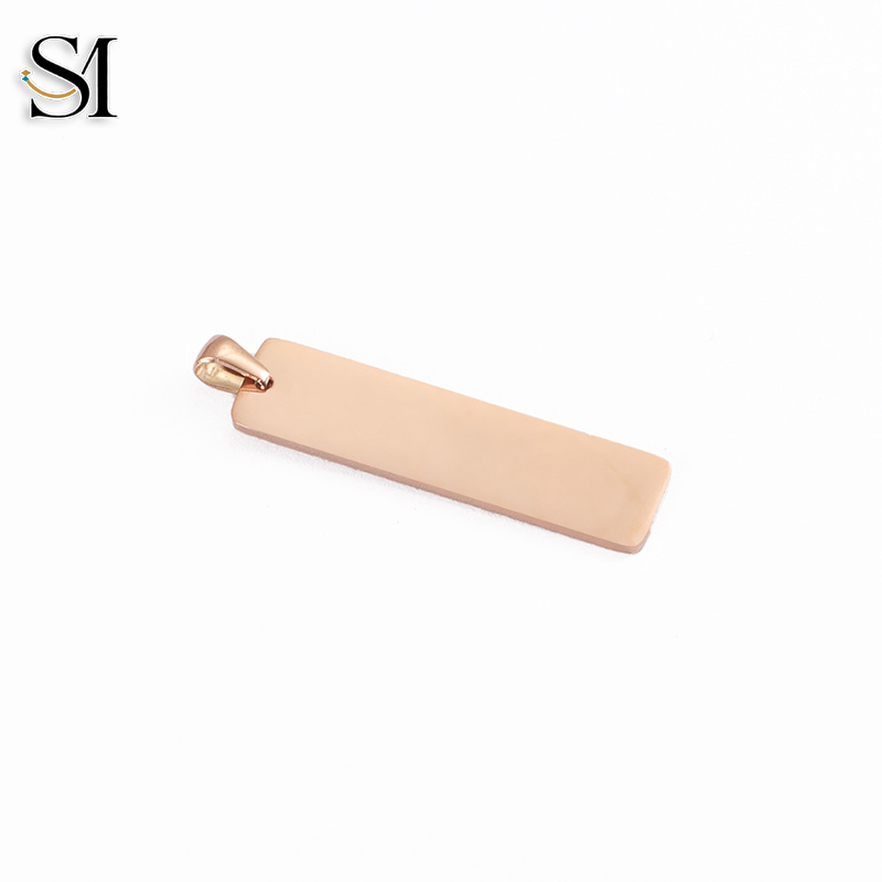 DIY Rectangle Stainless Steel Jewelry Making Kit 18K Gold Plated 10mm*40mm Pendant for Necklace