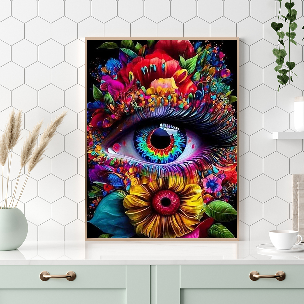 DIY Custom 30*40 5D Diamond Painting Kits butterfly Flower Eyes Mosaic Art Wonderful House Painting Printed Acrylic Materials