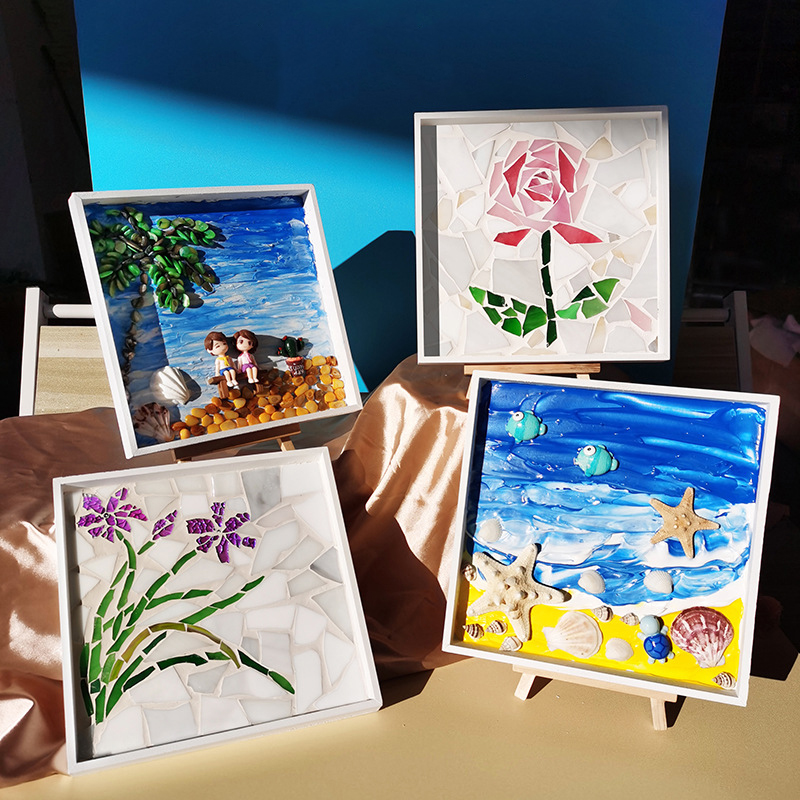 Mosaic Art Kits Craft Kits Diy Arts Craft Decor Cream Glue Mosaic Art DIY Mosaic Decorative Frame Kit
