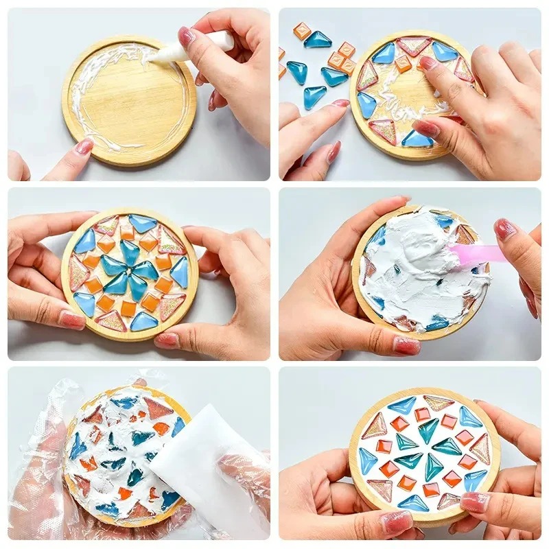 DIY Mosaic Wood Coaster Kit Image 3