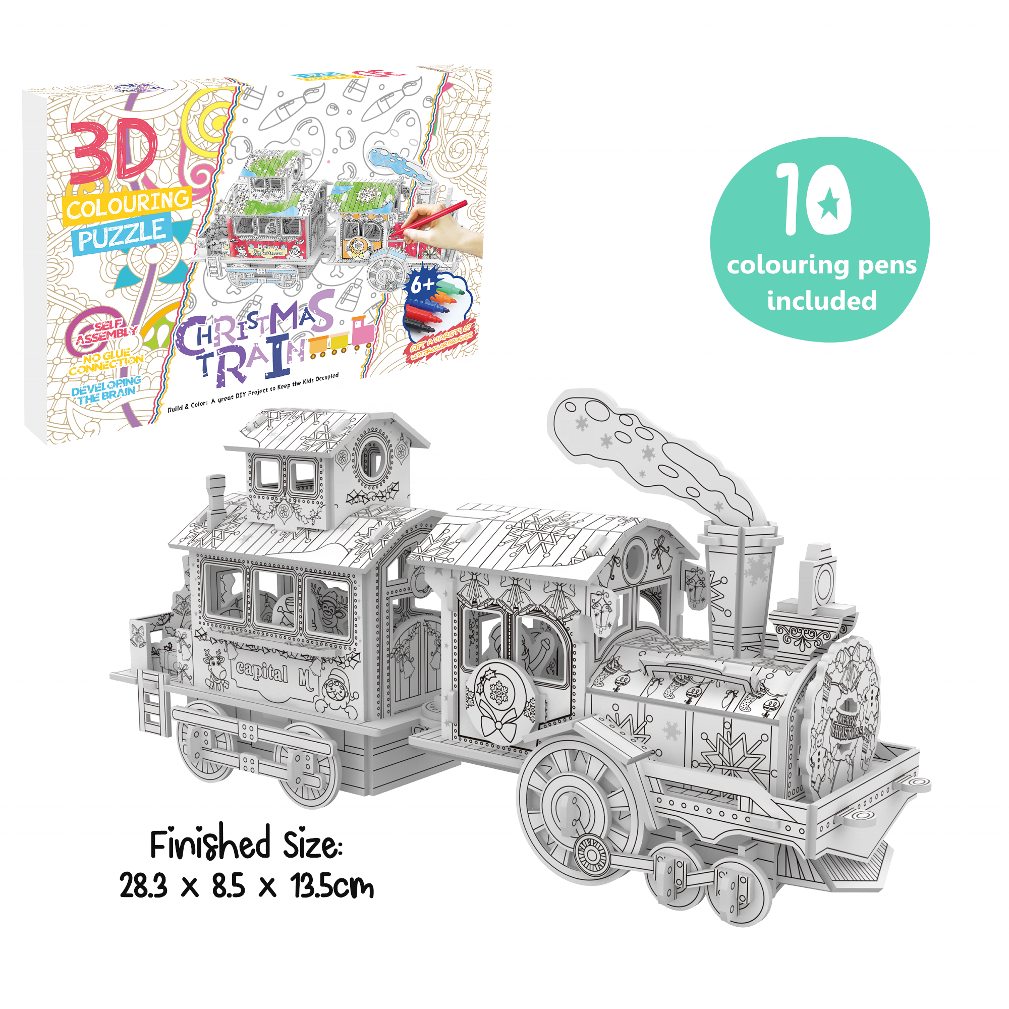 Nosto Customized Cartoon Toy Kit Handmade Paper Education Home Decoration Exercise Kids' Graffiti Ability DIY Color 3D Puzzles