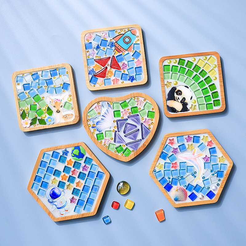 Wowei Mosaic DIY Coaster Parent-Child Handmade Craft Kit Children's Creative Gift Kindergarten Interactive Activity Space Panda