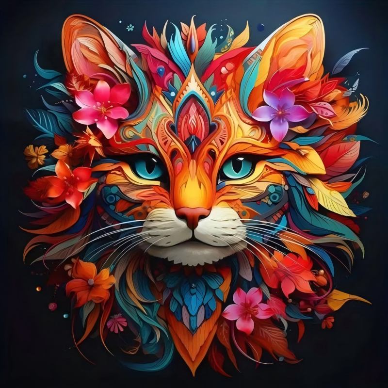 5D Diamond Embroidery Kit Handpainted Cat Cross Stitch Full Round DIY Animal Design 30x40cm/30x30cm for Home Decor