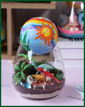 Kids DIY Dinosaur Terrarium Kit Moon Lamp Flower Pots