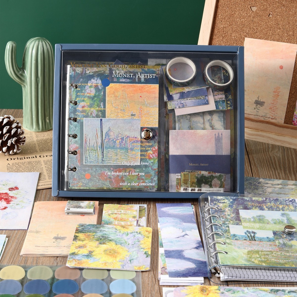 155PCS Simno Moonlight Paper Scrapbook Gift Set Vintage Material DIY Handbook Decorative Art Crafts Kit