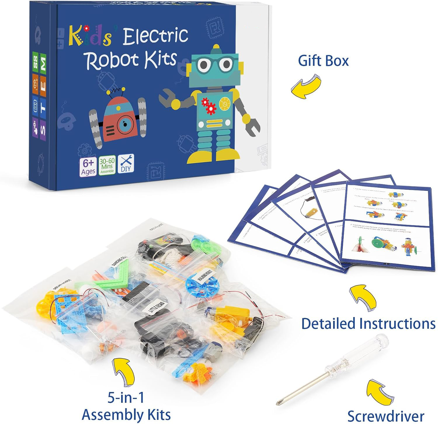 DIY Robot Kit for Kids Stem Toys Educational Robot Science Engineering Toys Science Kits