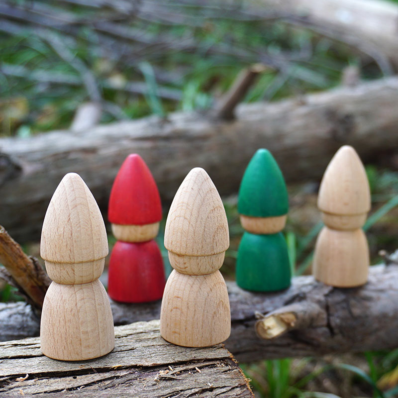 Wooden Diy Toy Wooden Miniature Figures Wooden Rainbow Pointy Head Wood-dye Painting Kit