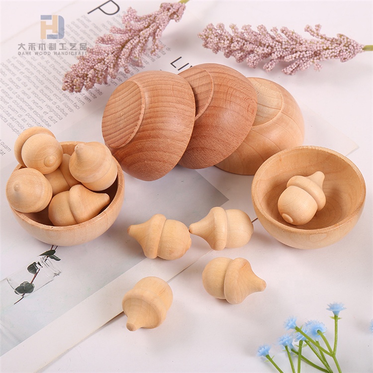 Unfinished Wood Acorns and Bowls DIY Crafts Gifts Small Shapes Art and Craft Painting Kits