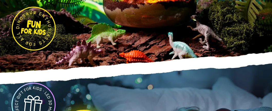 Kids DIY Dinosaur Terrarium Kit Moon Lamp Flower Pots