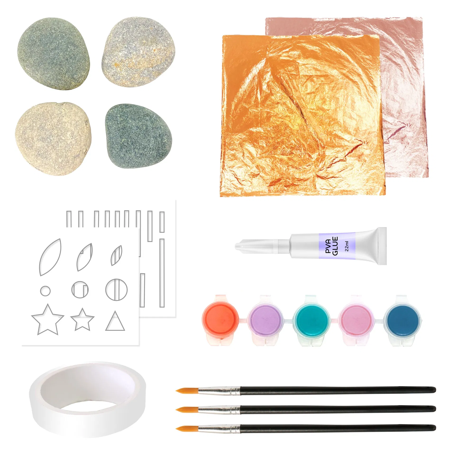 DIY Rock Painting Kit Nature Stone Foil Art and Craft Drawing Toy Kit