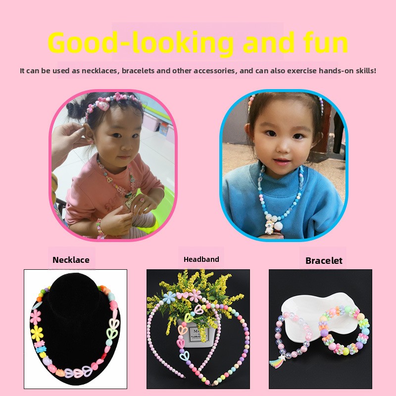Handmade Beaded Children's Toy Creative Loose Spacer Beads DIY Crafts Making Bracelet Necklace Jewelry Kit for Girl Toy Gift