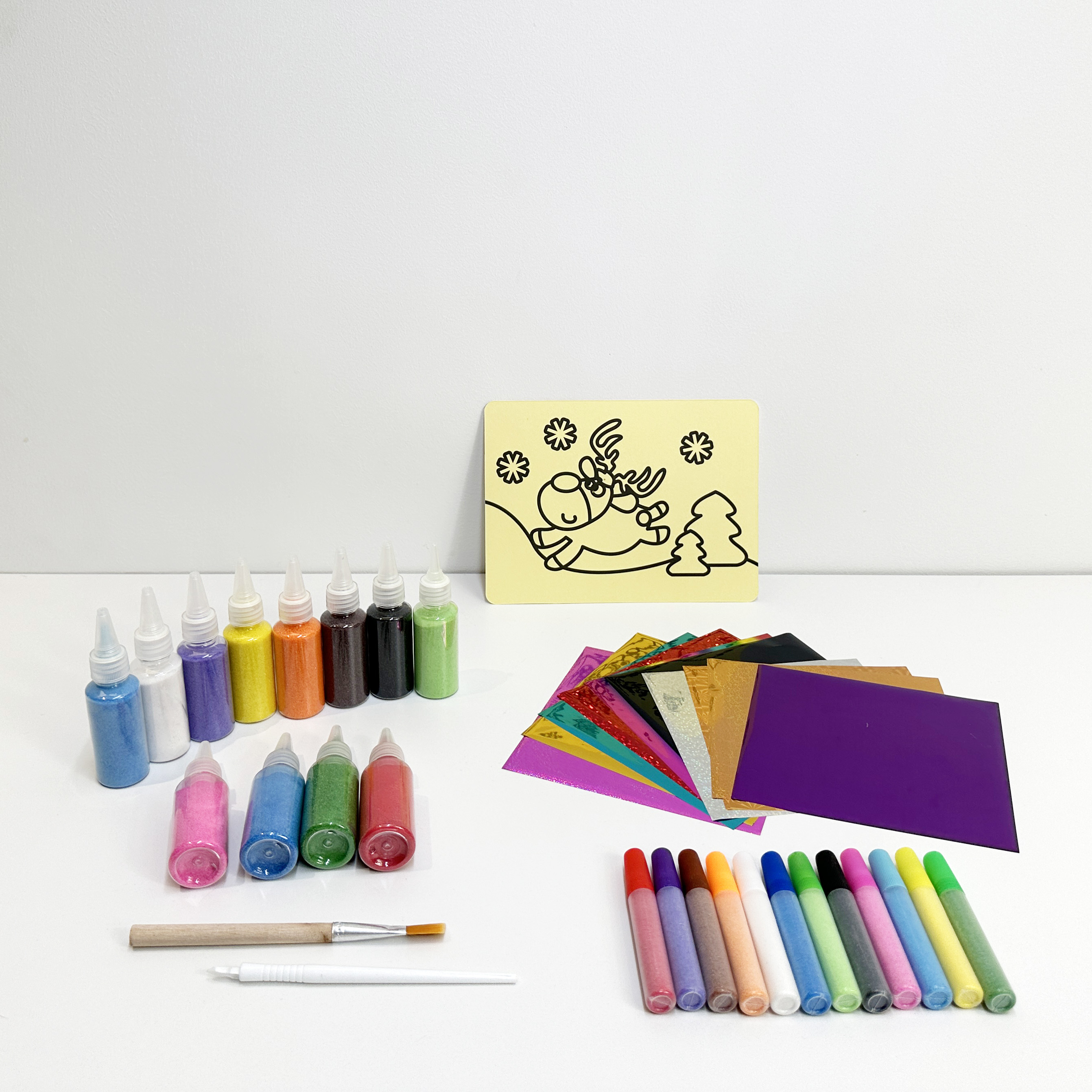 Sand Art Kits Sheets for Kids With 6 Sheets Sand Art Painting Cards Sand Arts and Crafts Kit for DIY Drawing