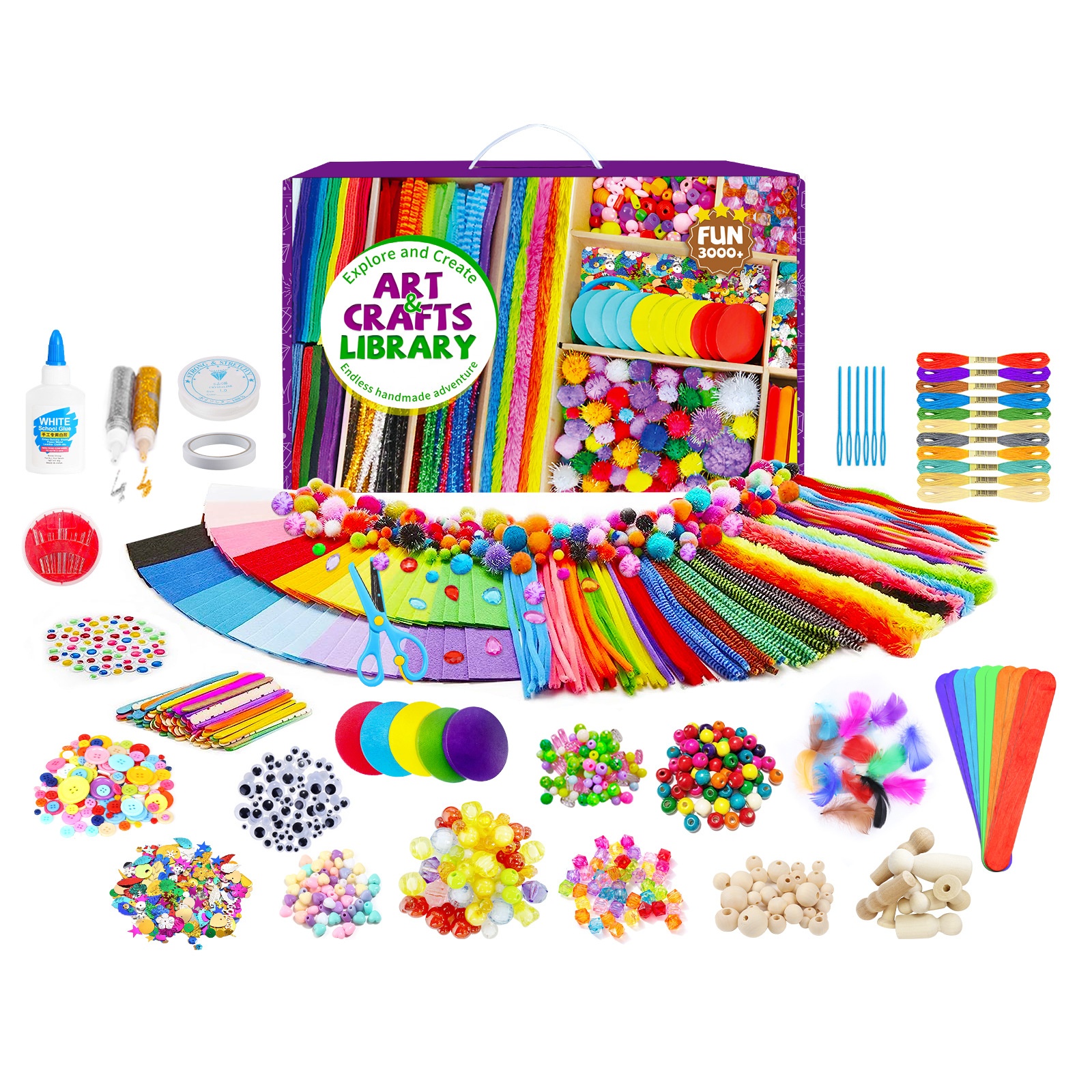 DIY Handmade Plastic Kids Jewelry Making Toys CE Certified Arts &amp; Crafts Kit for Ages 4-12 Educational Mega Box