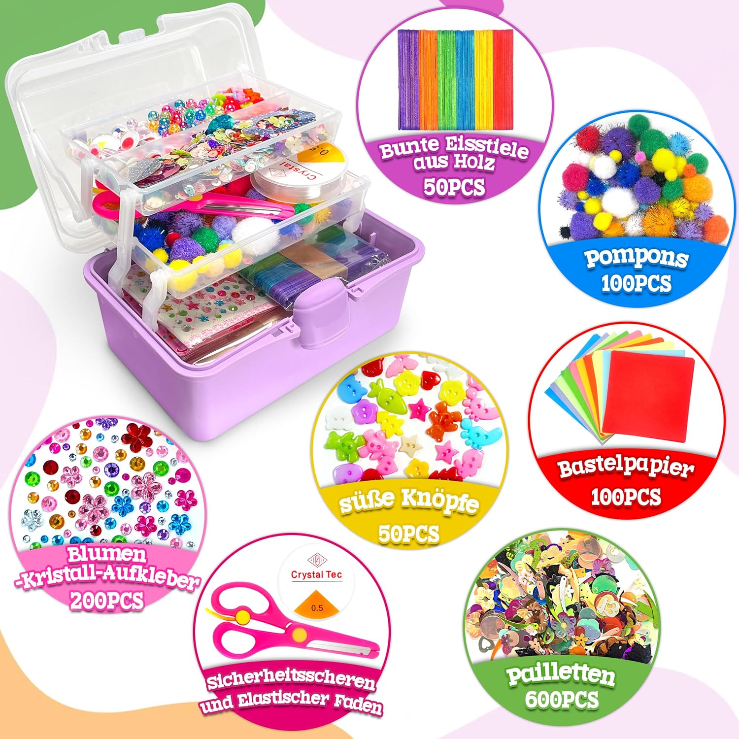 Hot Selling 2500 DIY Crafts Kits Creative Art Craft Supplies Set for Kids DIY Handmade Projects Bead Craft Kit Small Box Kit Set