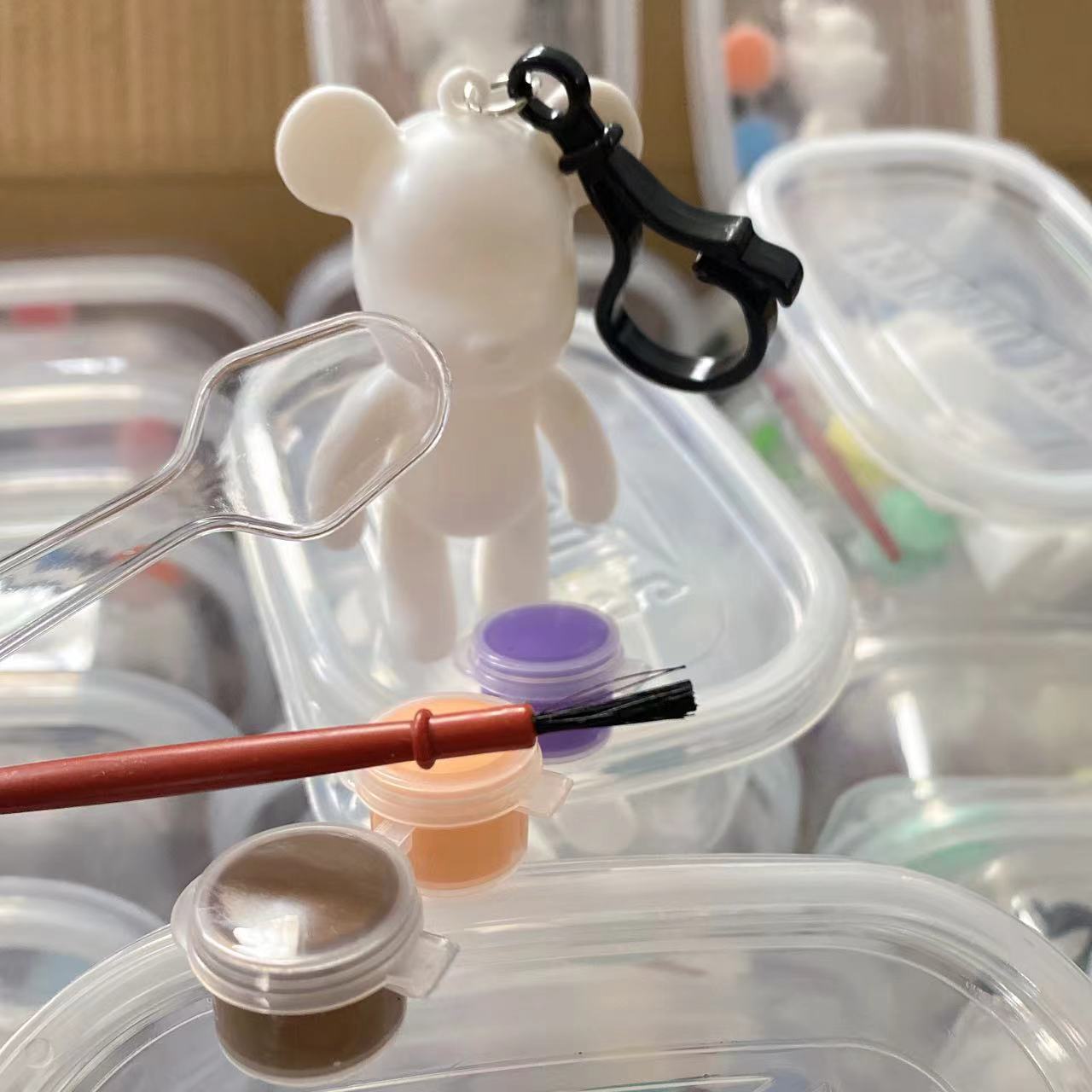 Kids Arts and Crafts Painting Kit DIY Doll Toys Ceramics Plaster Painting Set Gift Toys Make Own Key Ring