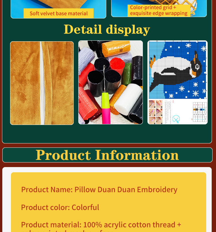 Christmas Snowman DIY Latch Hook Pillow Kit Handcrafted Home Decor Yarn Decoration Craft Gift Material Package Kits
