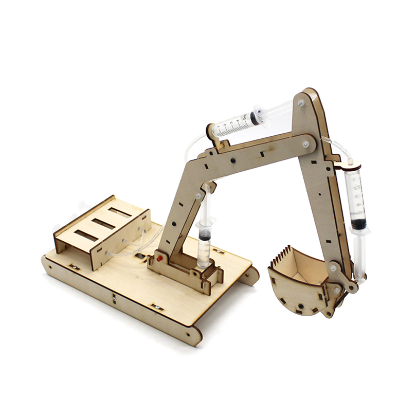 DIY toy 4 Channel Hydraulic Excavator Building Model Kit Kid toy Science Experiment STEM toy for kids