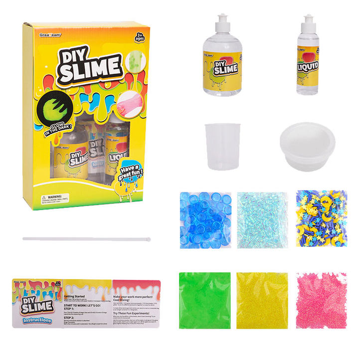 Wholesale Custom Kids DIY Slime Toys Set Boys Girls Cheap Price Educational Fluffy Slime DIY Kit Supplies Custom Package Logo