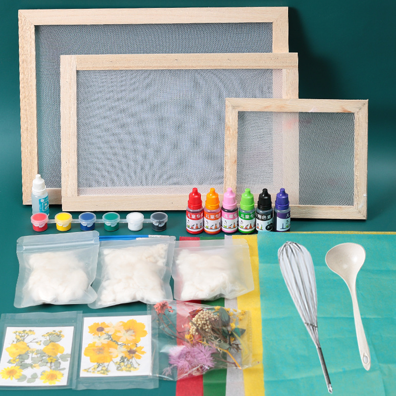 Dried Flower Paper Making Kit Craft Set Include Mold Frame, Spoon Stirrer for Kids Adults Supplies DIY Paper