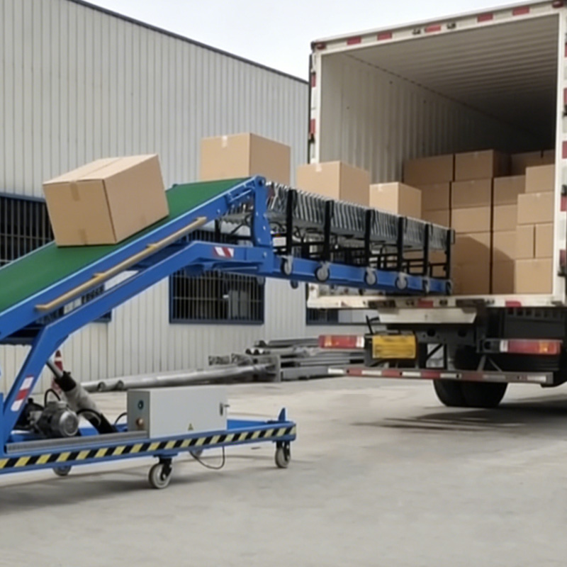 Warehouse Shipping Conveyor Belt Dock Transfer System Expandable Cargo Movement Conveyor