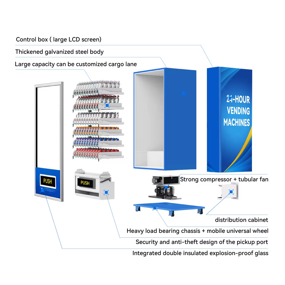 Zhi Gou Tech AI-powered SDK-enabled Smart Vending Machines 15.6inch Touchscreen Cloud-Based Management 5G/Wi-Fi Food Fruit