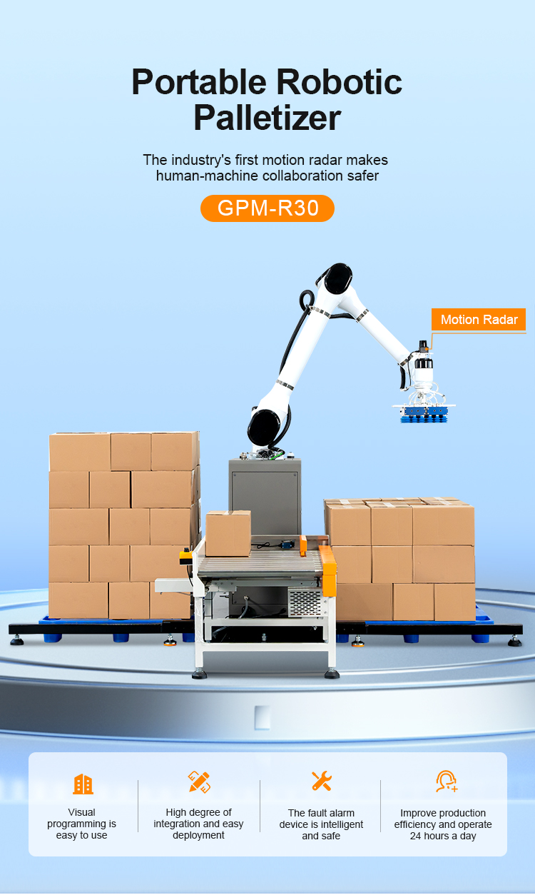 Automatic PLC High-Speed Stacking Robot System for Cartons Box Palletizer Machine