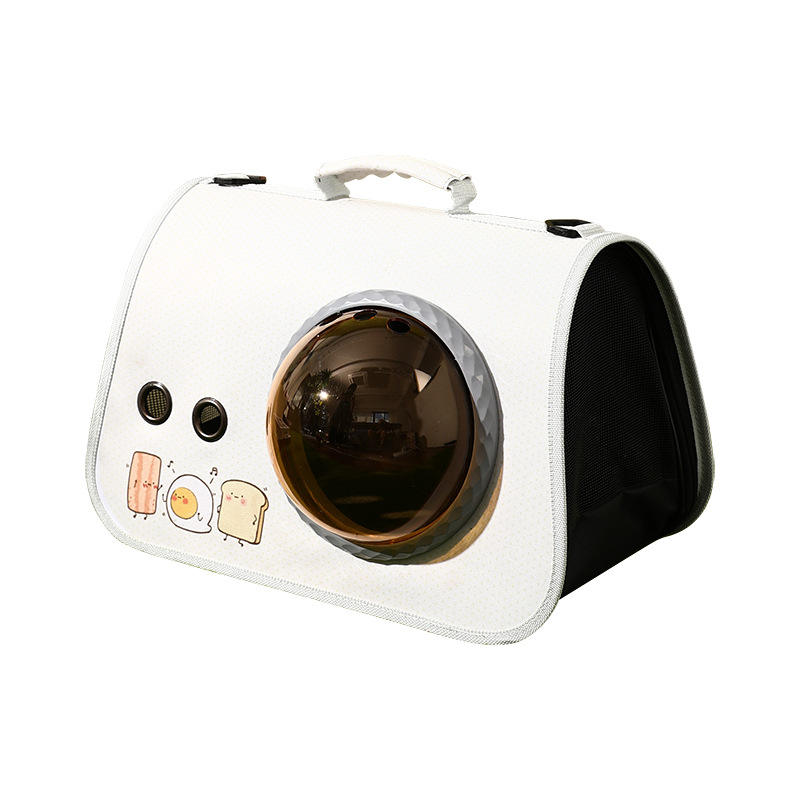 Bulk Order Pet Carrier Backpack Foldable Cartoon Pattern Space Capsule Shape Stress Reducing Shower Window 3-Sided Ventilation