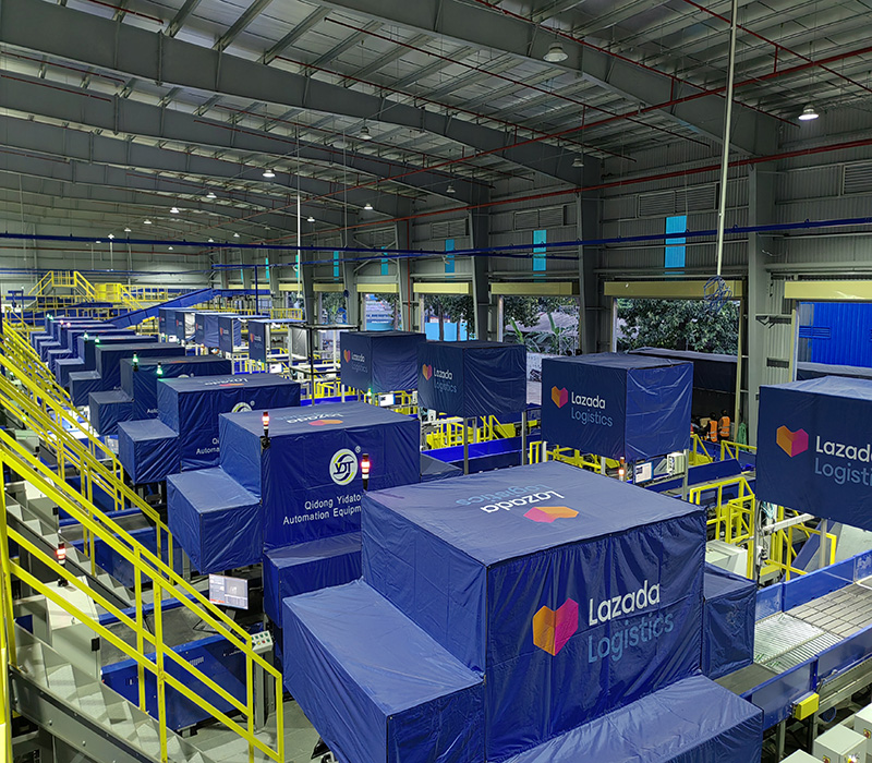Fast Scanning and Dimensioning Weighing Sorting Machine New Condition Stainless Steel Belt Parcel Sorting System