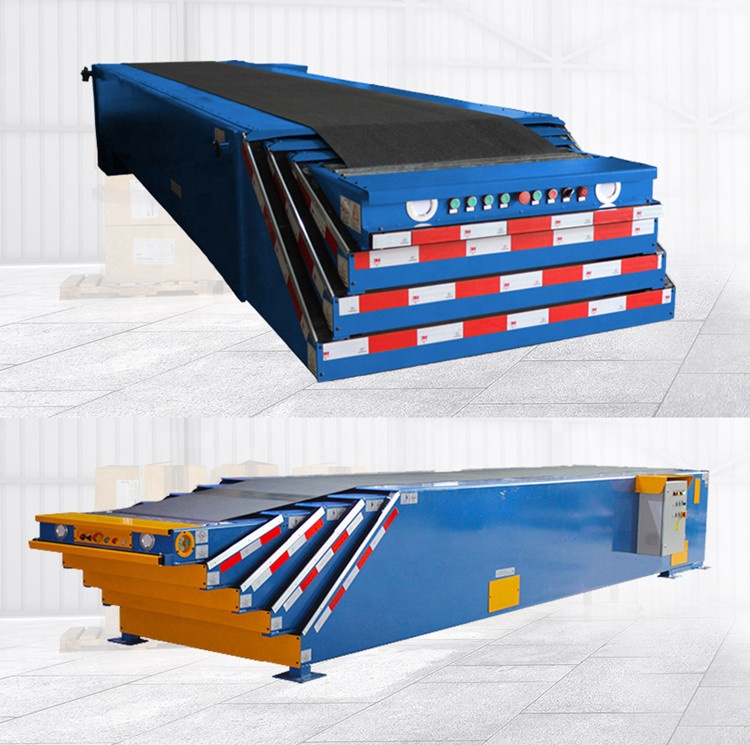 Mobile Transfer Container Retractable Belt Conveyor Adjustable Speed for Warehouse Truck Loading/Unloading Ramps