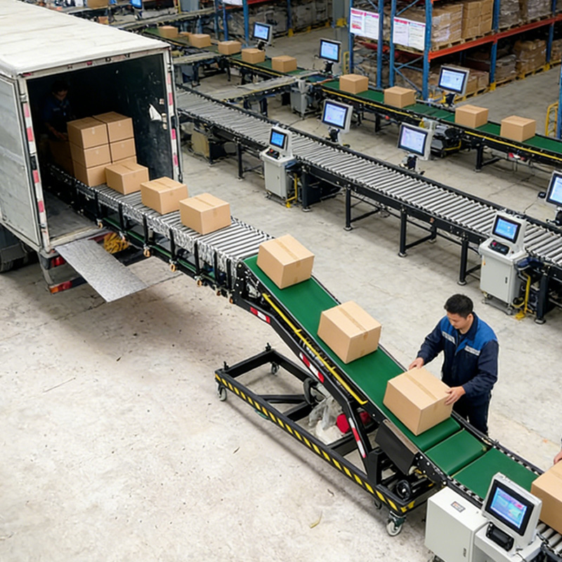 Find Scalable Warehouse Material Flow Equipment for Ecommerce Shipping Platform Operations Mobile Dock Conveyor