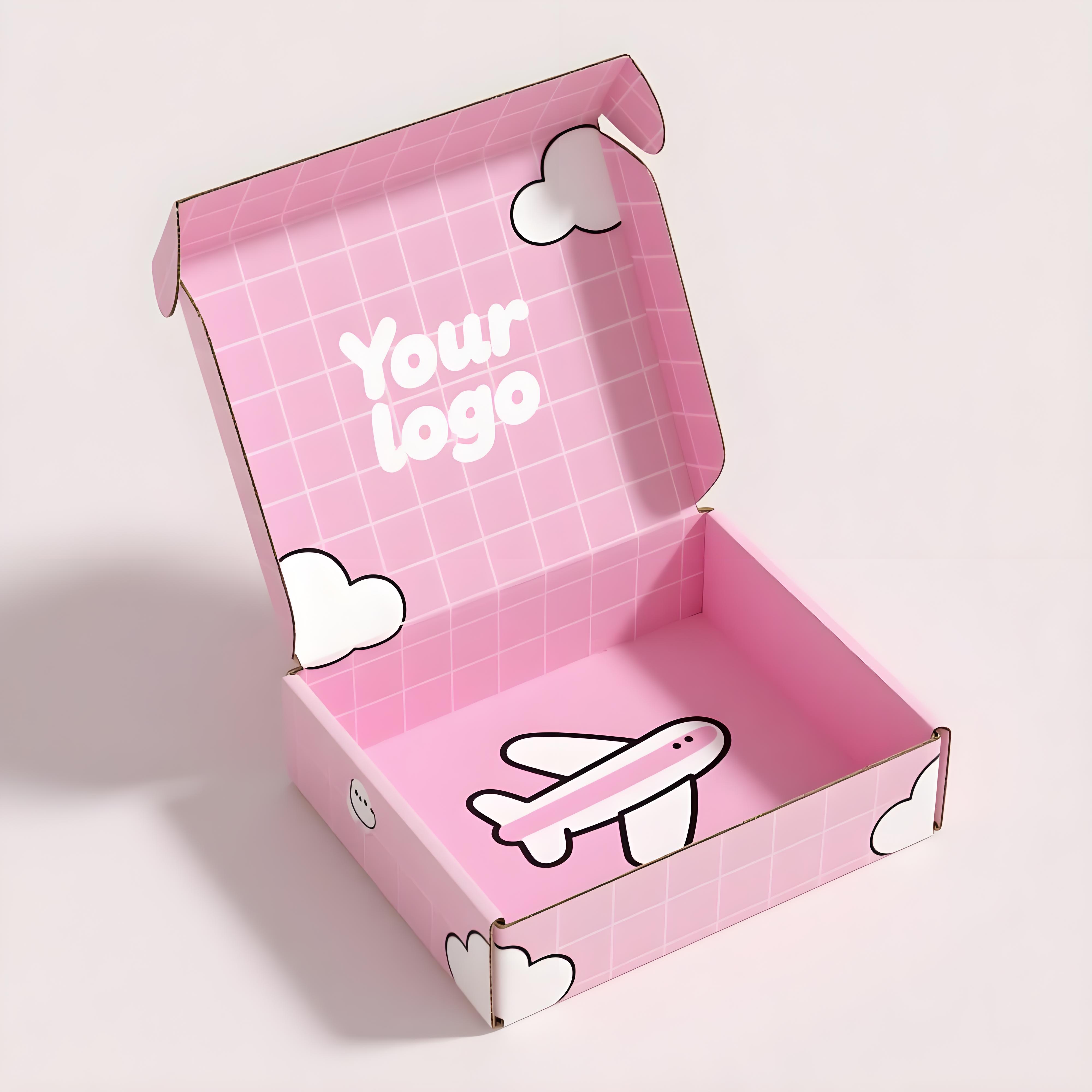 Customize Carton Pink Cloud Paper Mailer and Transport Box Cartoon Pink Cloud Paper High Quality Customize Mailer Transport Box